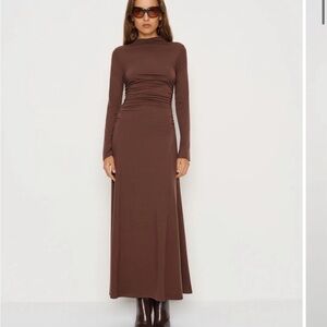 Reformation Brown Midi Dress